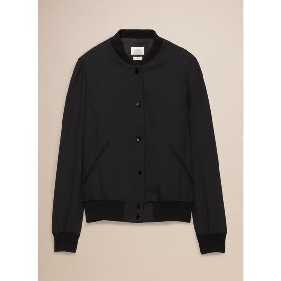 WILFRED Aritzia Black Poussin Snap Front Bomber Jacket Size XS Black - Picture 13 of 15